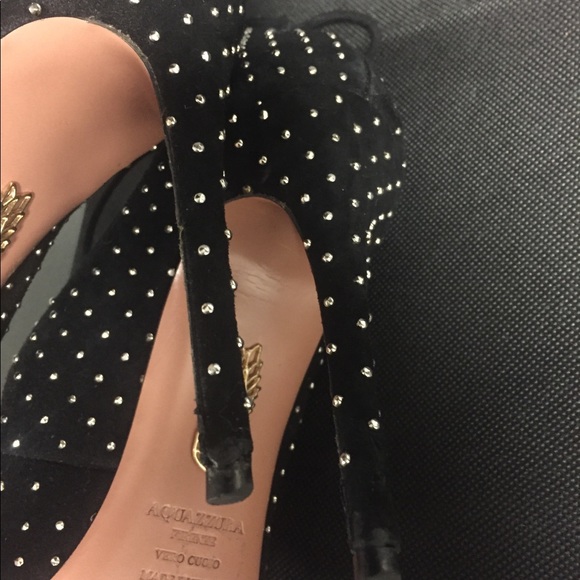 PRE-OWNED AQUAZZURA CHRISTY STUDDED PUMPS SZ 41 - Picture 9 of 11
